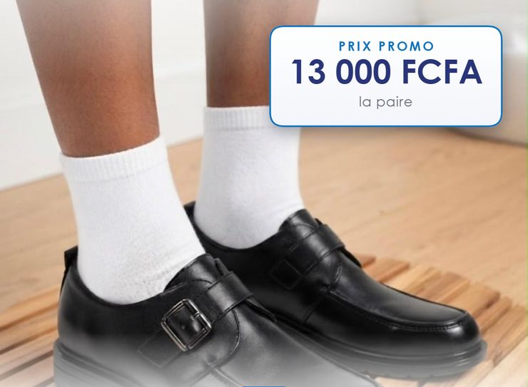 Mocassin à boucle, semelle épaisse, Cuir lisse
