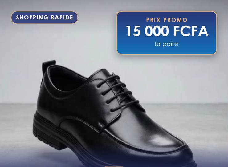 Derby noir, semelle épaisse, Cuir lacé