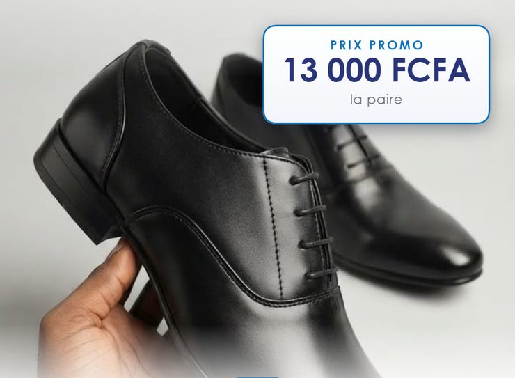 Richelieu noir, cuir lisse, Cuir lacé