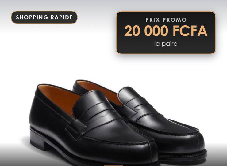 Mocassin penny noir, Cuir lisse
