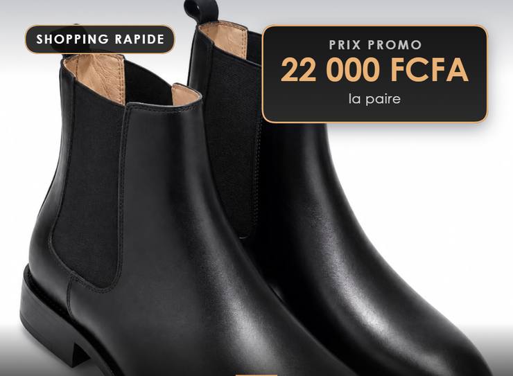 Boots chelsea unies, noires, Boots cuir