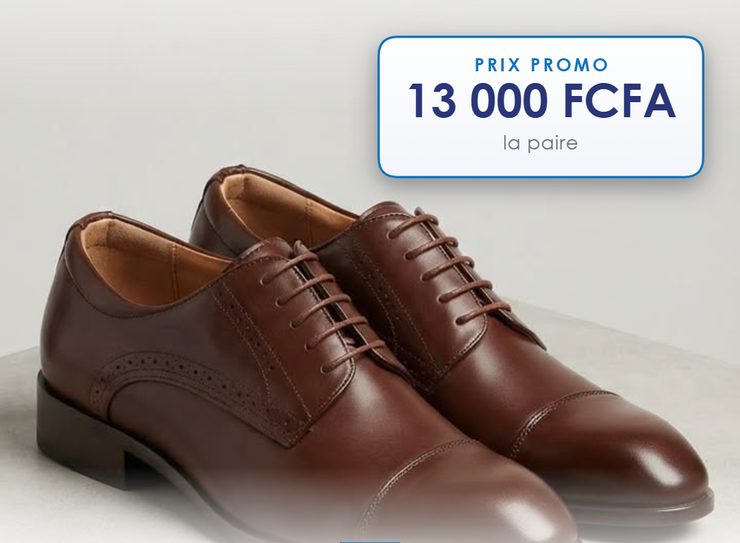 Derby marron, bout rapporté, Cuir lacé