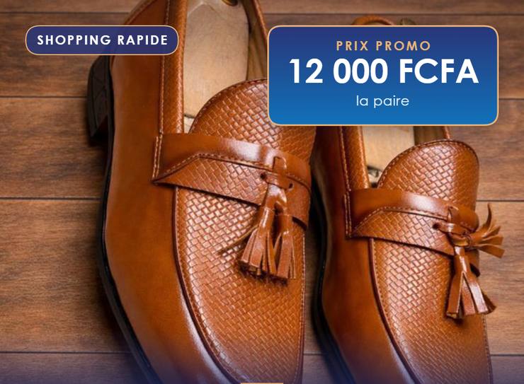 Mocassin à pompons cognac tressé, Cuir tressé