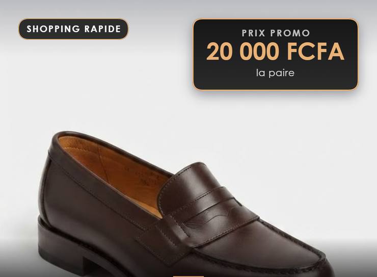 Mocassin penny marron foncé, Cuir lisse
